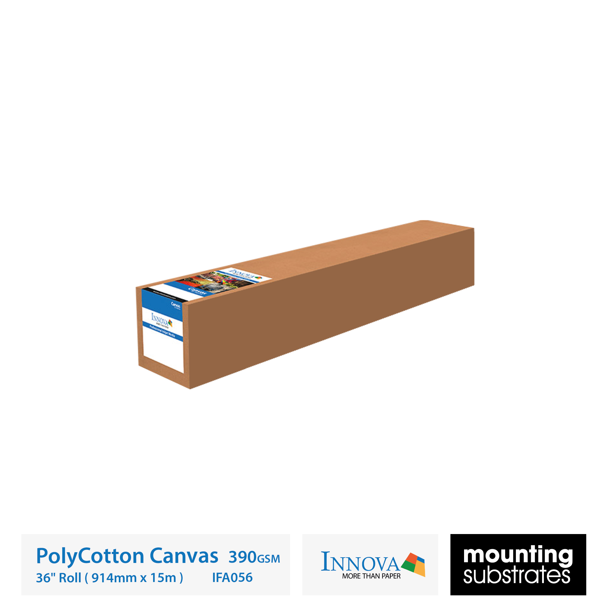 36 inch roll of Exhibition Gloss Polycotton Canvas 390gsm - Glossy inkjet canvas for fine art reproduction and photography