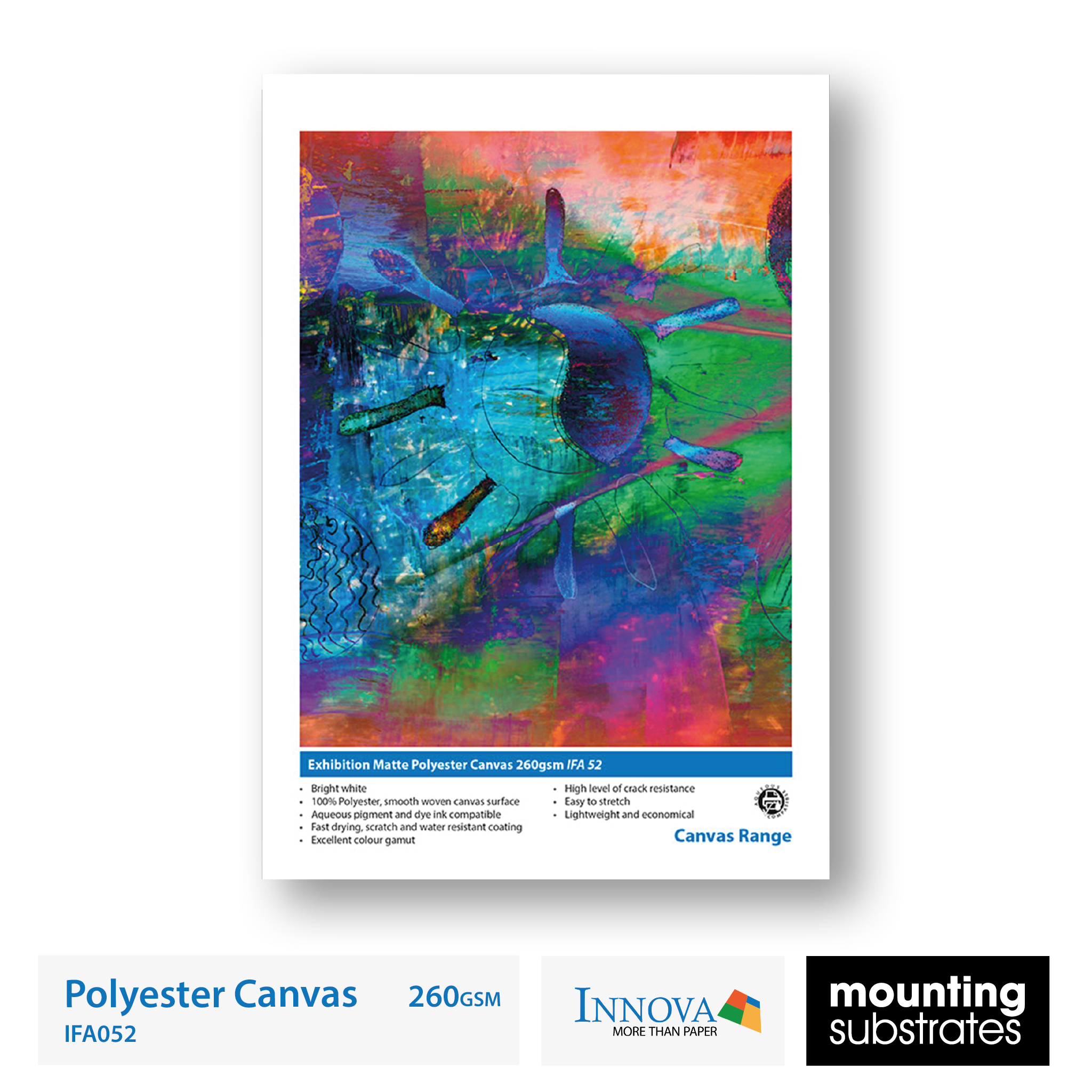 Exhibition Matte Polyester Canvas 260gsm - Bright white matte finish for fine art and photography prints