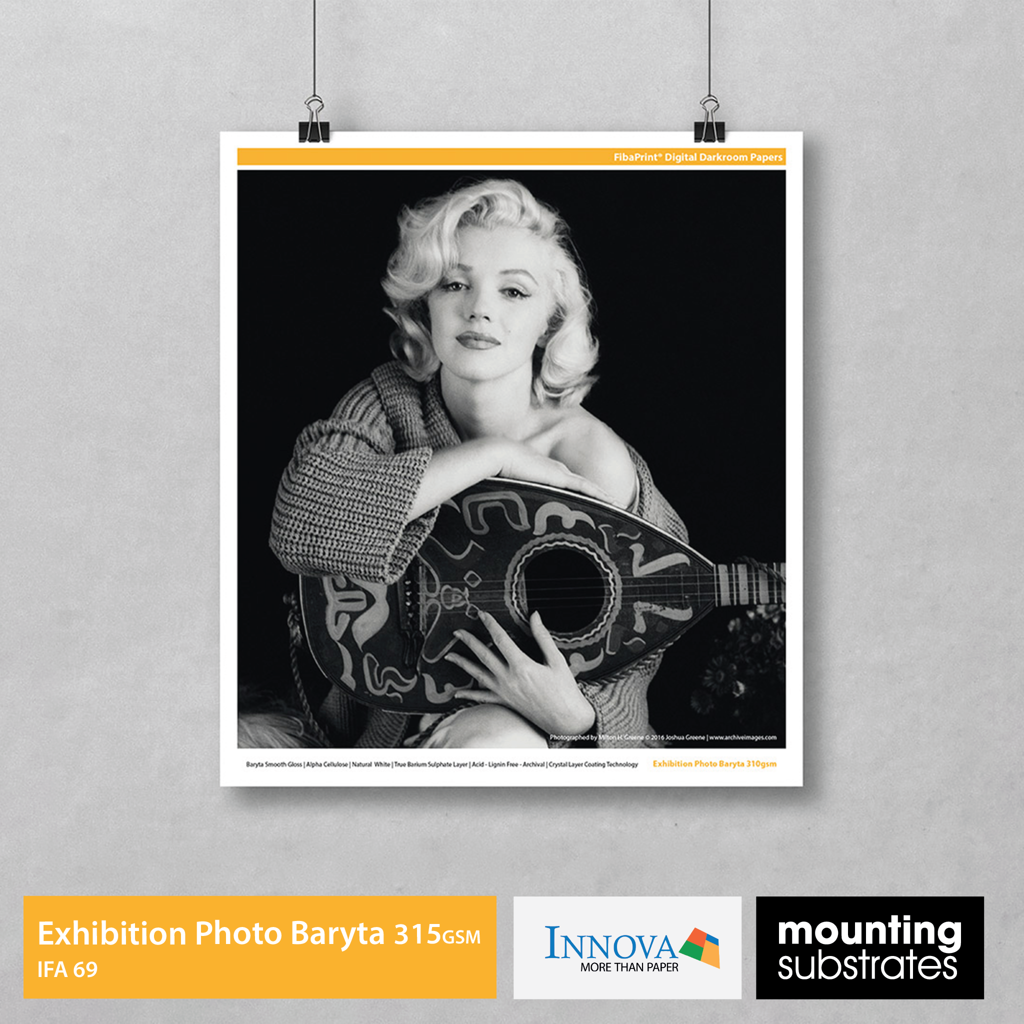 Close-up view of Innova’s smooth gloss finish on the archival-quality baryta inkjet paper, ideal for fine art and black-and-white photography.