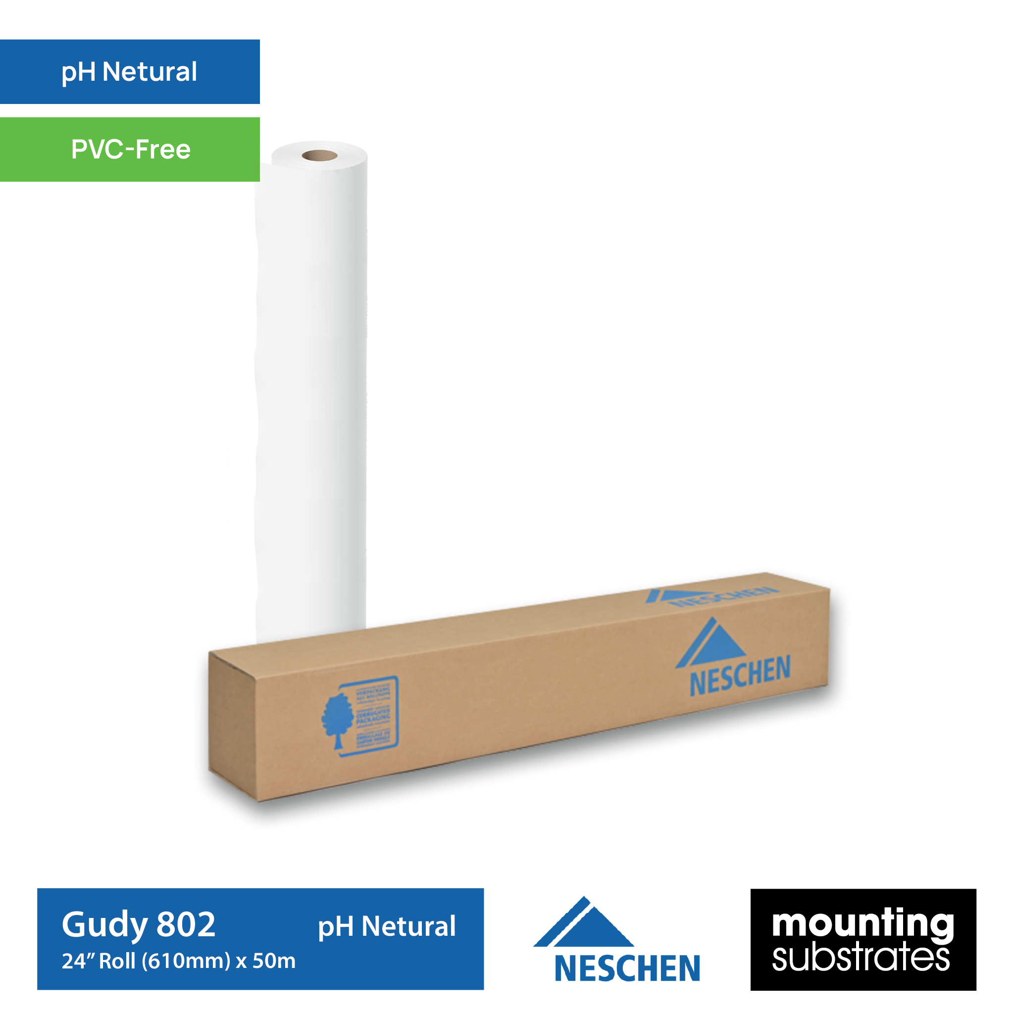Neschen gudy® 802 24-inch x 50-metre roll, pH-neutral adhesive film for photo print mounting