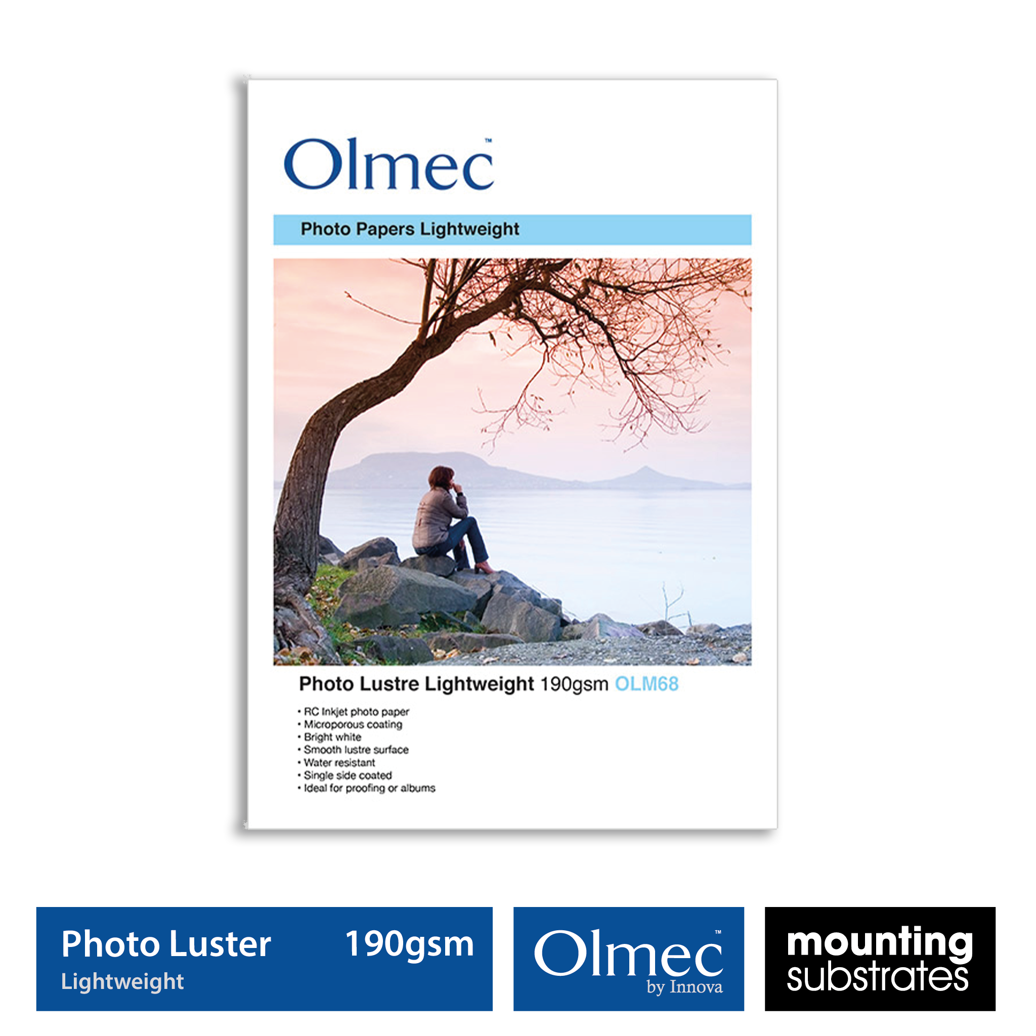 Olmec 190gsm Photo Lustre Inkjet Paper Sheet - Smooth Lustre Surface OLM68