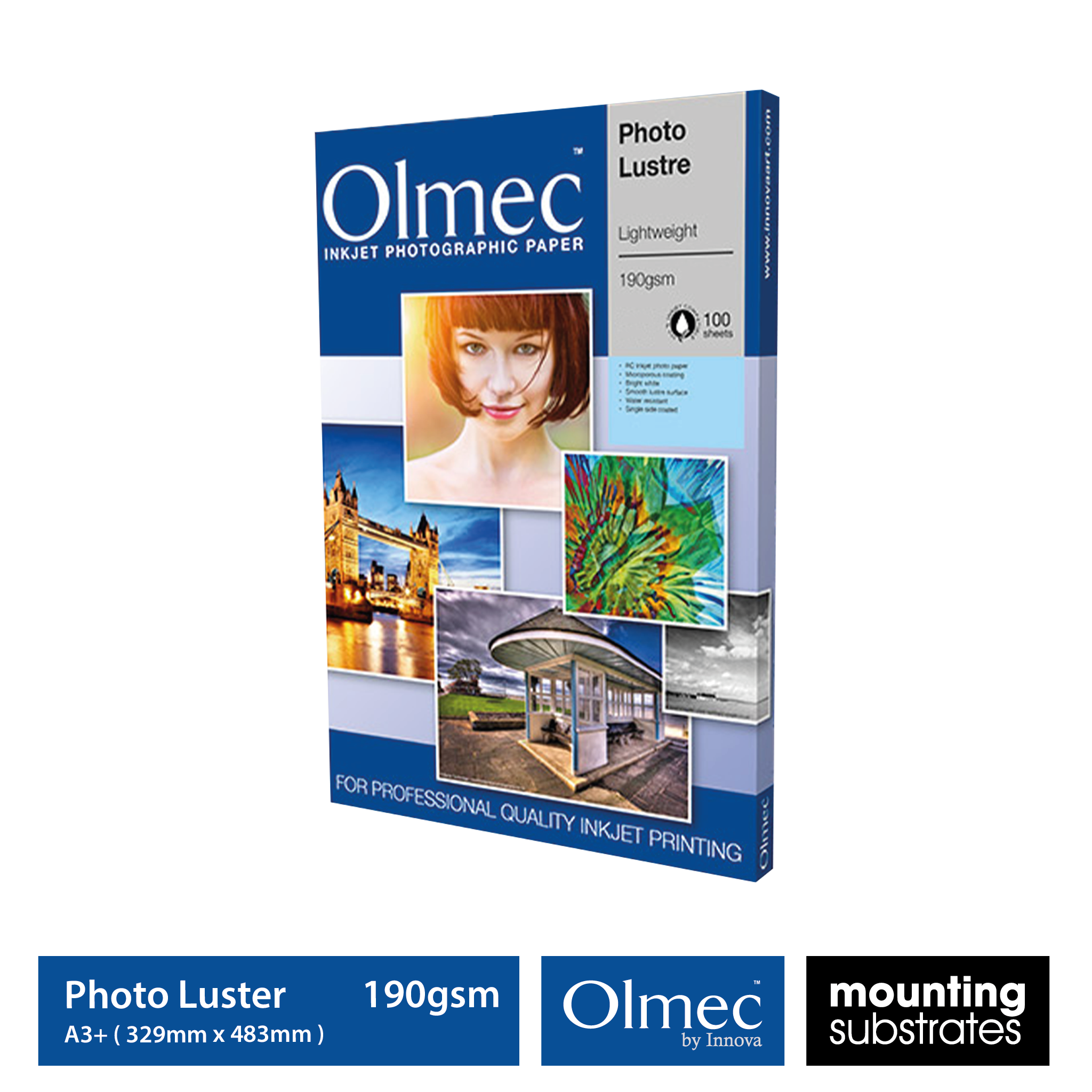 Olmec 190gsm A3+ Photo Lustre Inkjet Paper Box - OLM-068 A3+ Size