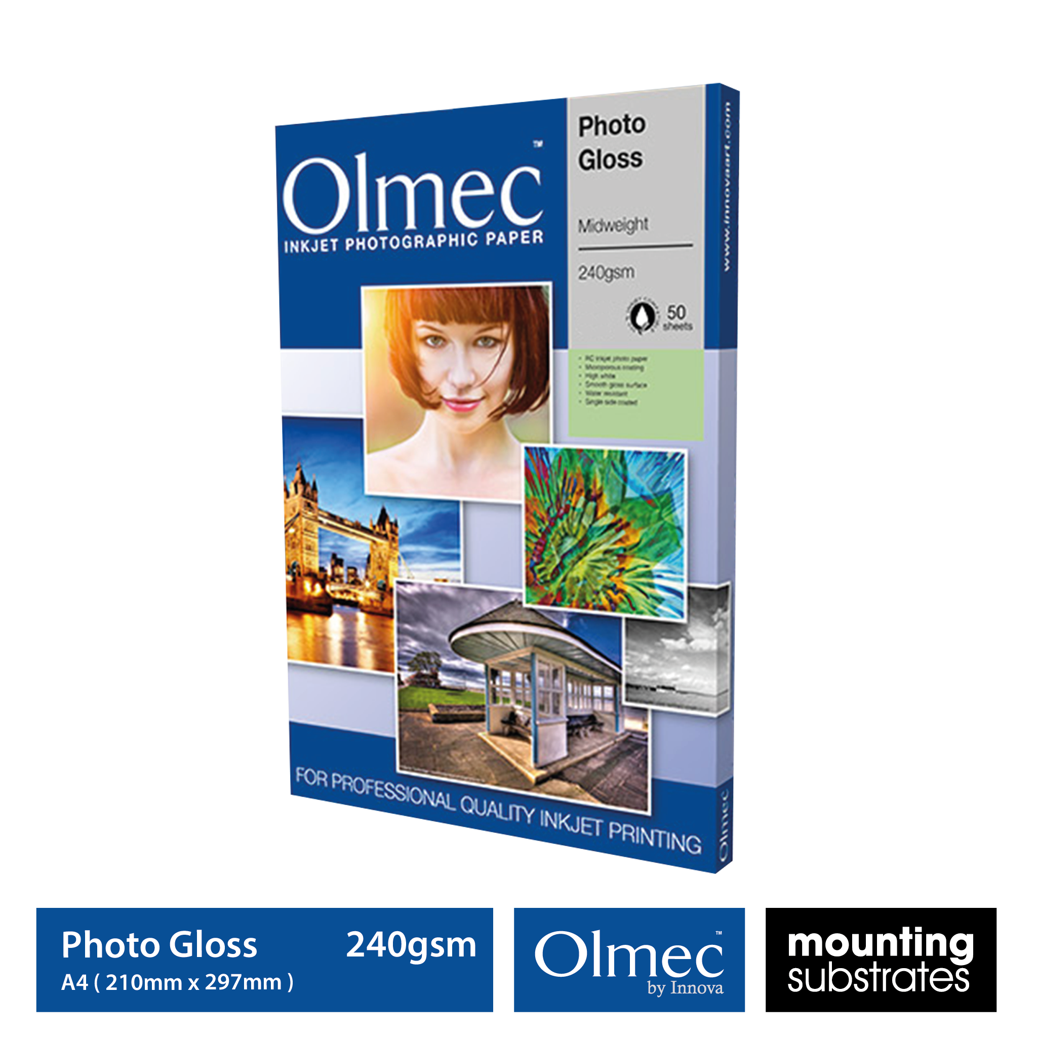 Olmec 240gsm A4 Photo Gloss Inkjet Paper Box - OLM-063 A4 Size